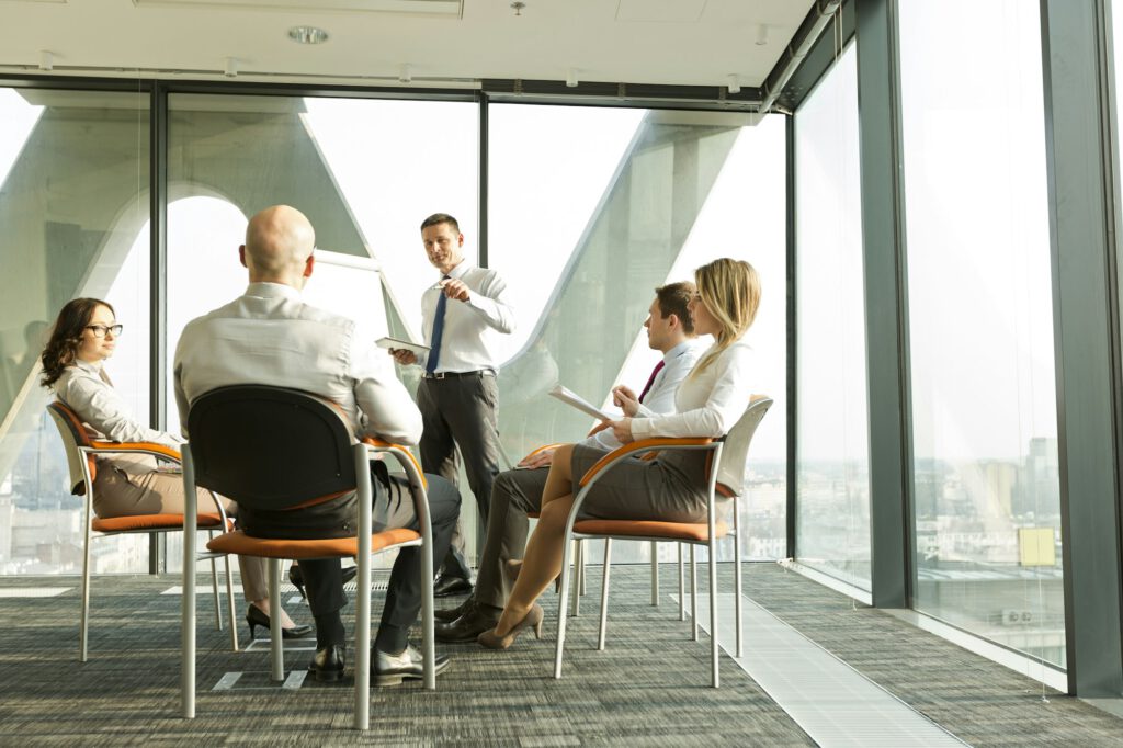 Group of businesspeople attending a seminar